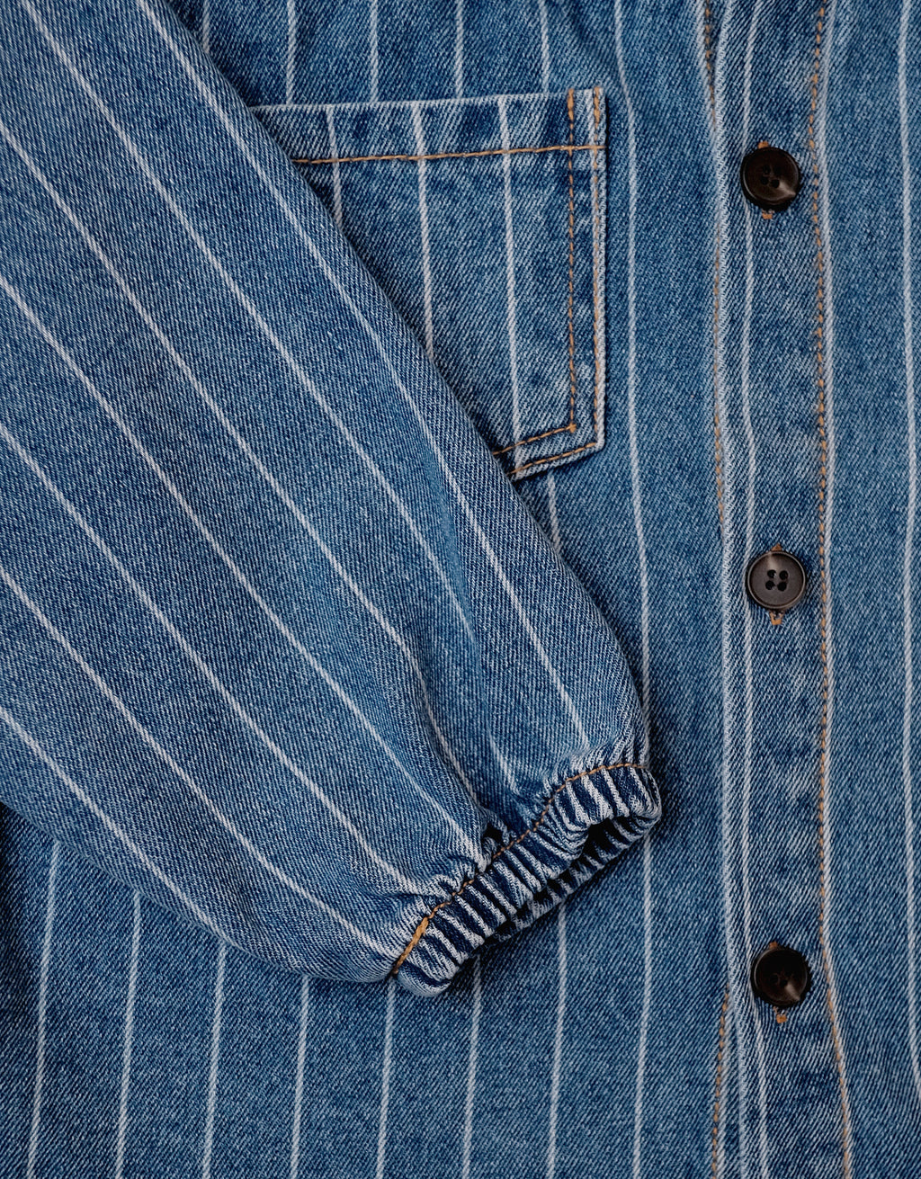 Pinstripe Denim Shacket