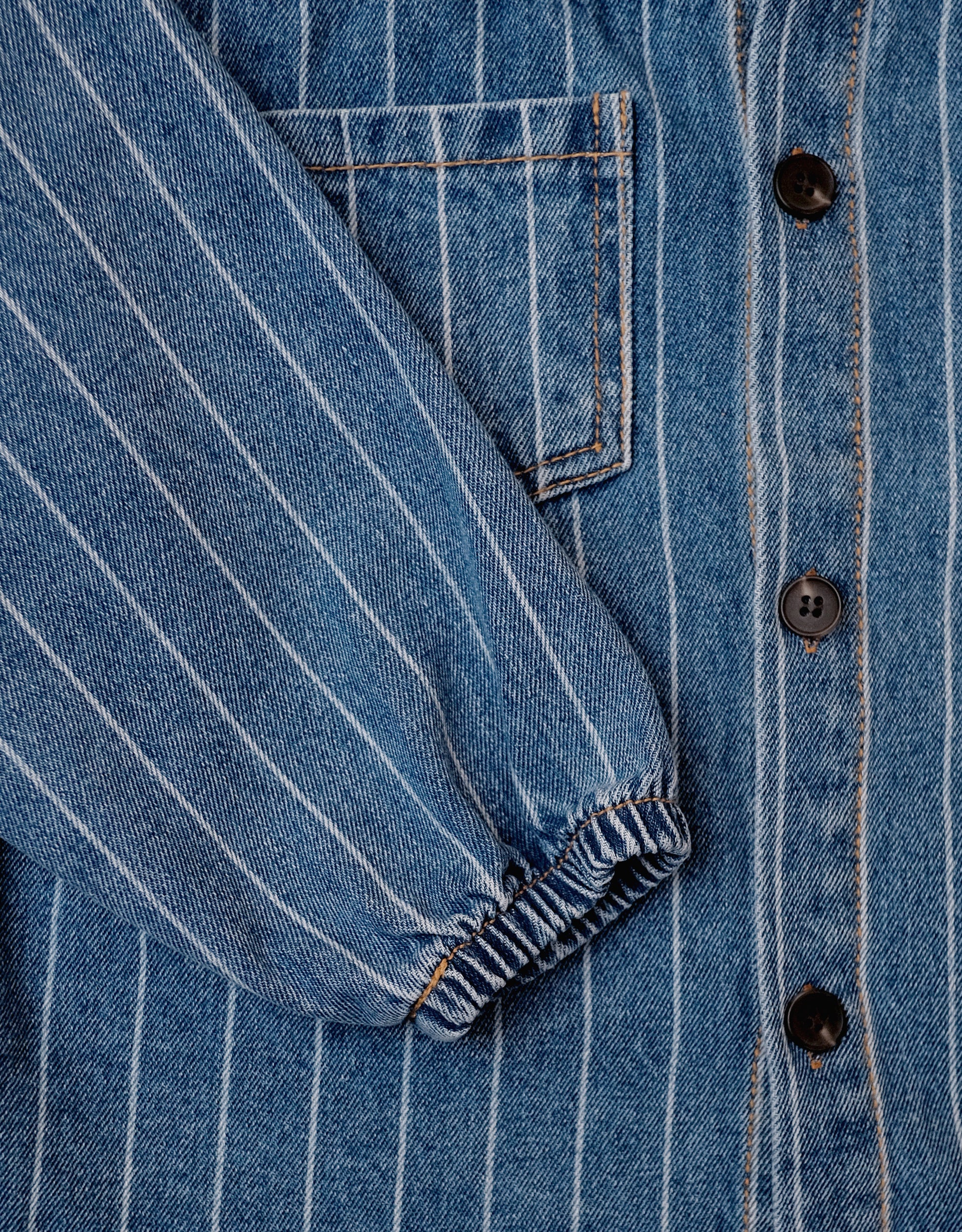 Pinstripe Denim Shacket