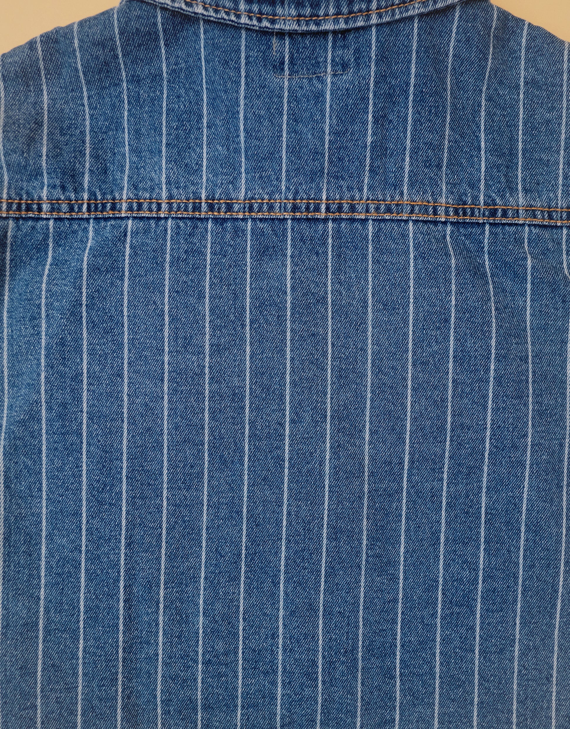 Pinstripe Denim Shacket