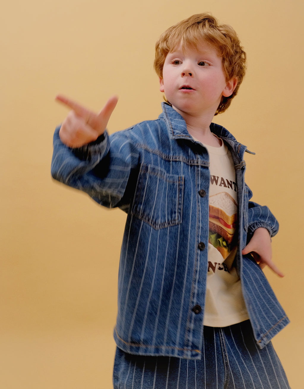 Pinstripe Denim Shacket