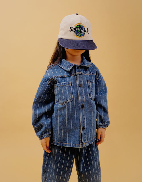 Pinstripe Denim Shacket