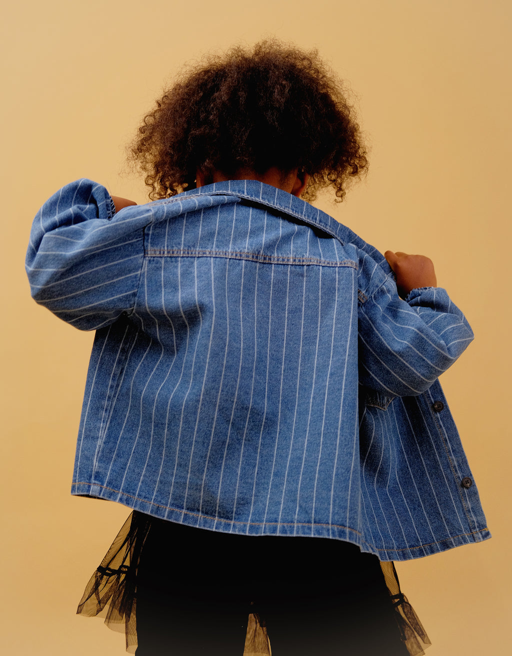 Pinstripe Denim Shacket