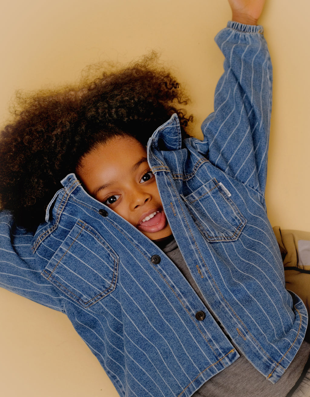 Pinstripe Denim Shacket