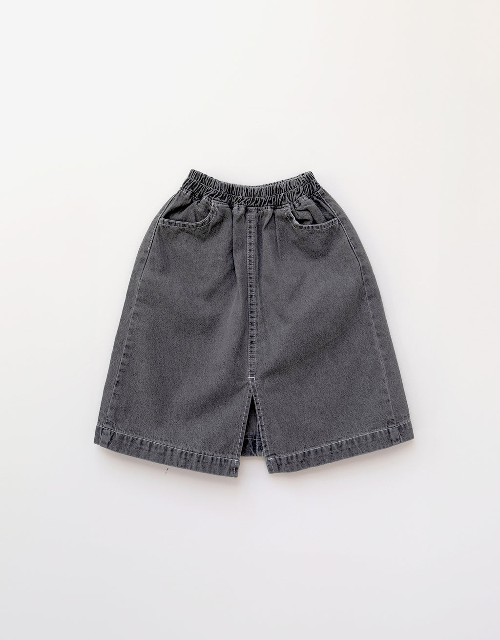 Washed Black Denim Skirt