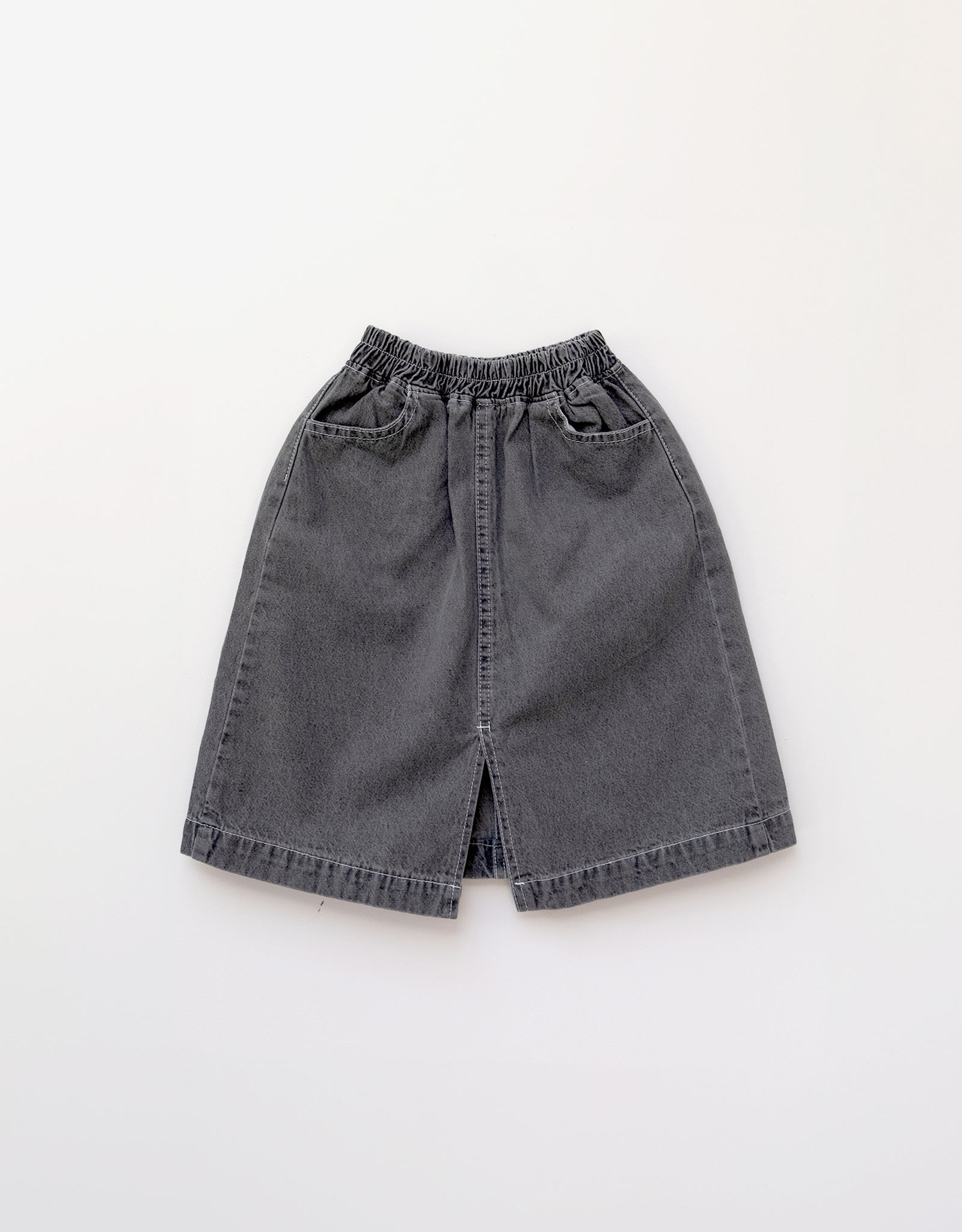 Washed Black Denim Skirt