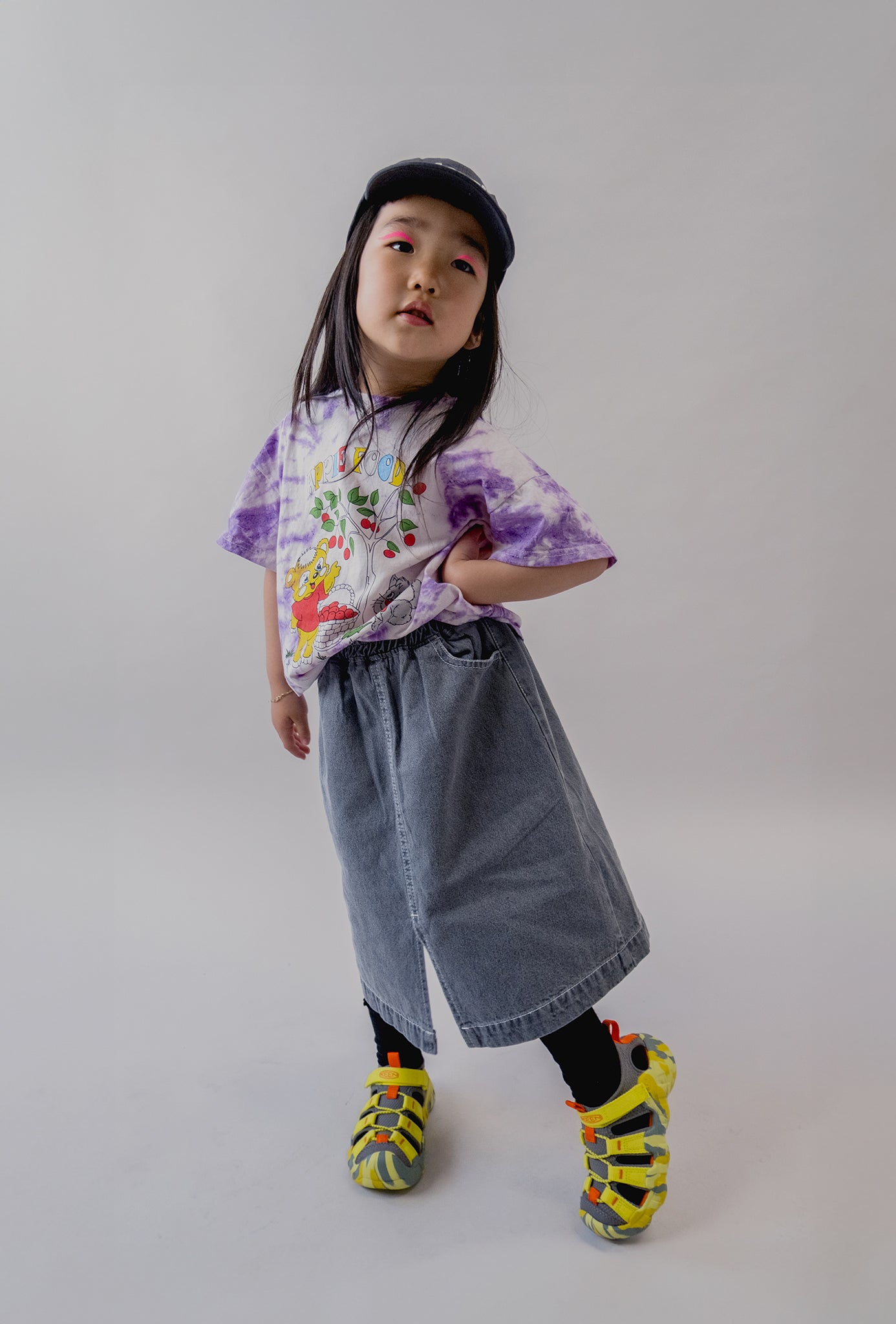 Washed Black Denim Skirt