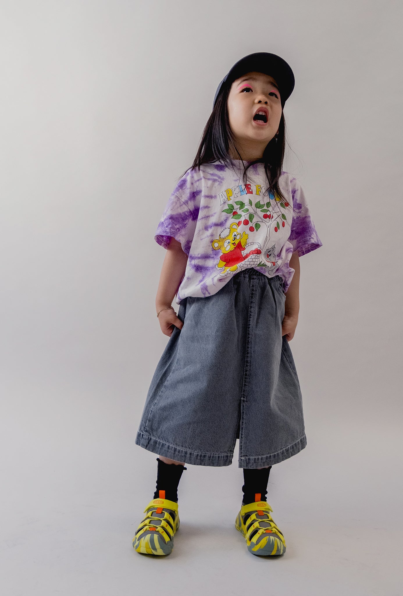 Washed Black Denim Skirt